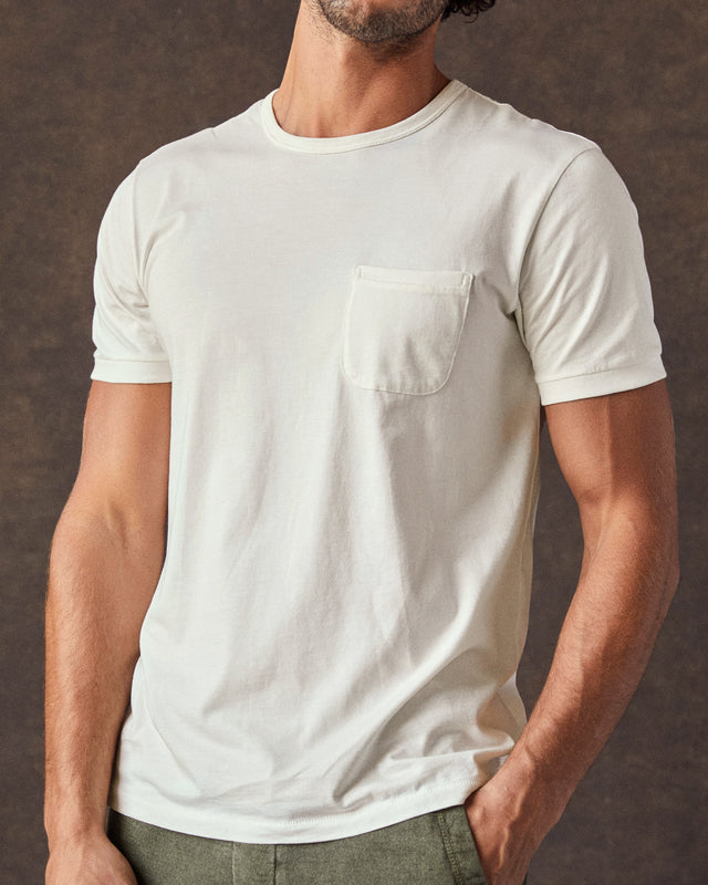 Polera Sojourn Pocket Tee Salt Outerknown