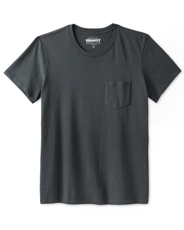 Polera Groovy Pocket Tee True Black Outerknown