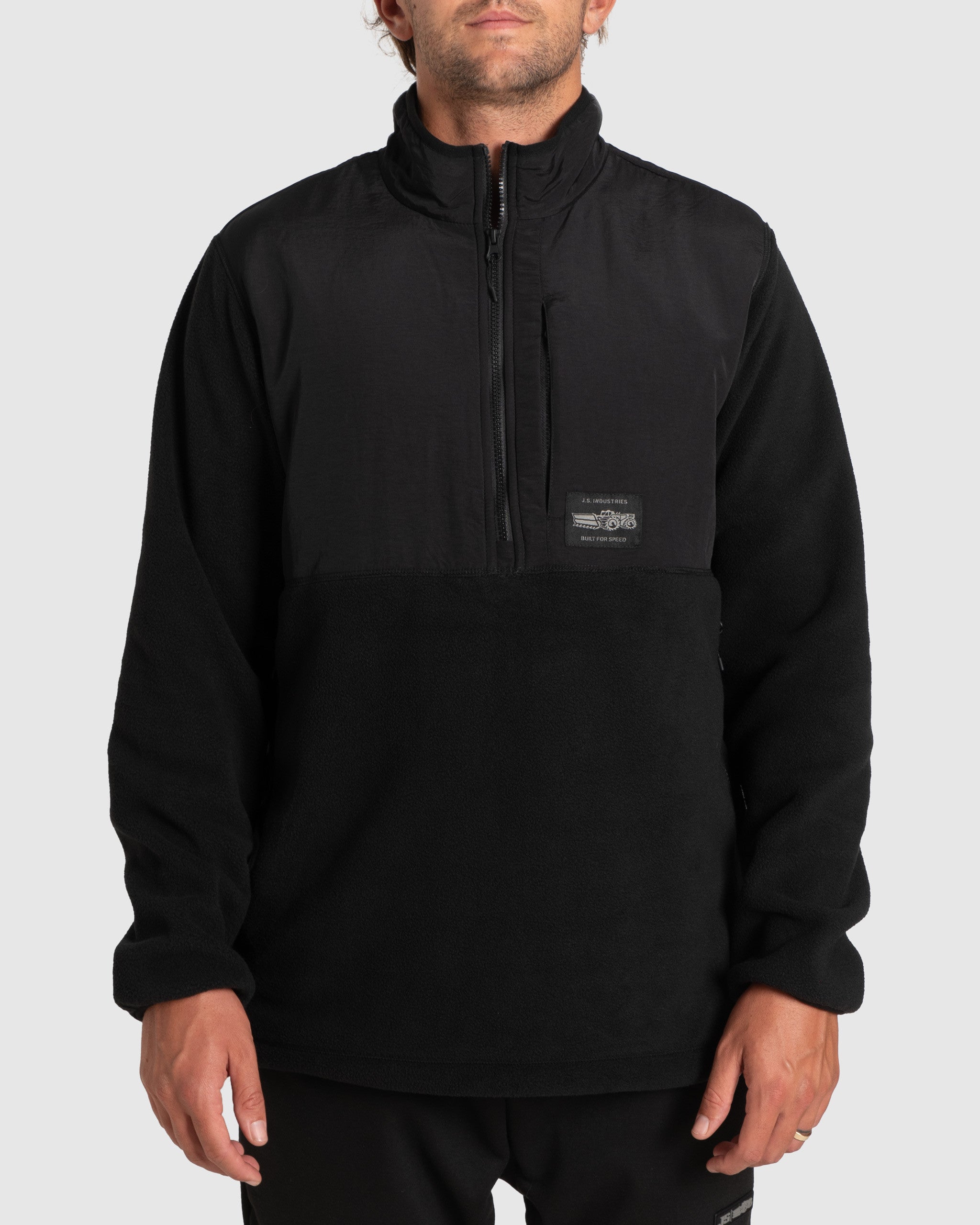 JS Hyfi Zip Up Polar Fleece Black