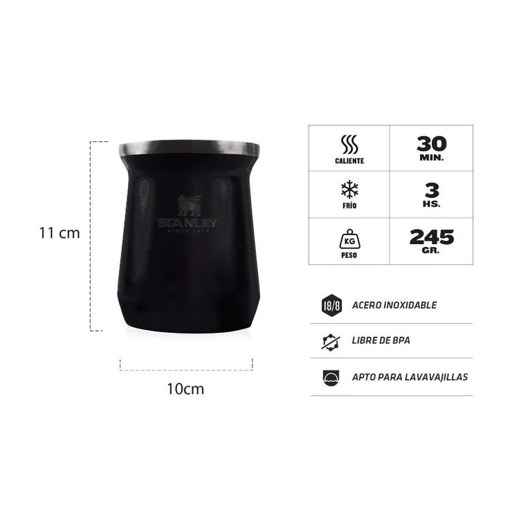 Mate Stanley Classic 236 ml Black 2.0 - especificaciones