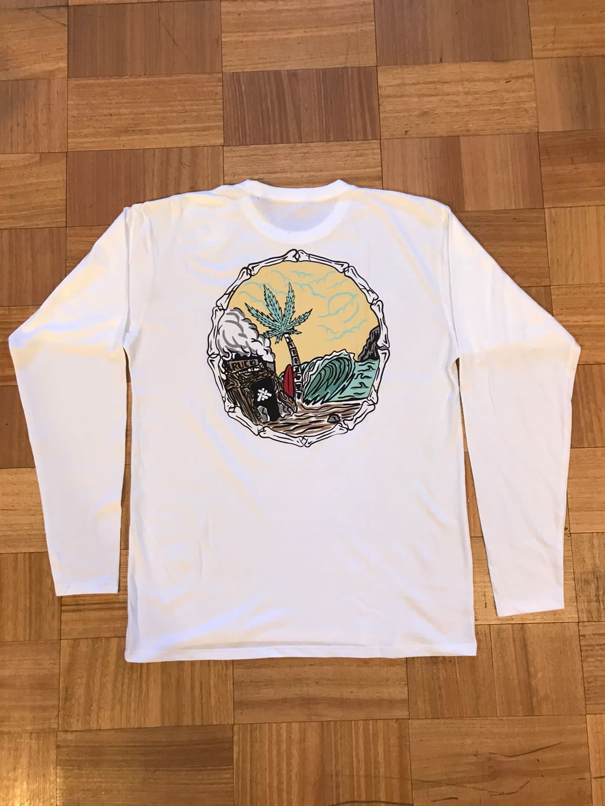 Polera ML Playa Blanco El Ruco - El Ruco Surf Shop