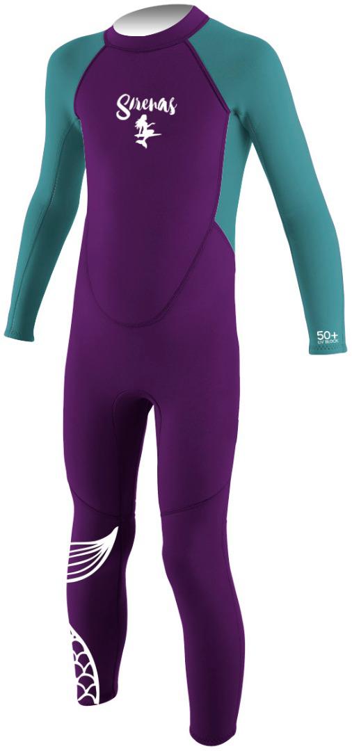 Traje De Surf Morado Niña 2mm Sirenas