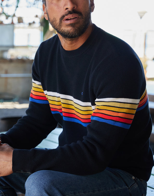 Chaleco Nostalgic Sweater Black Rainbow Outerknown
