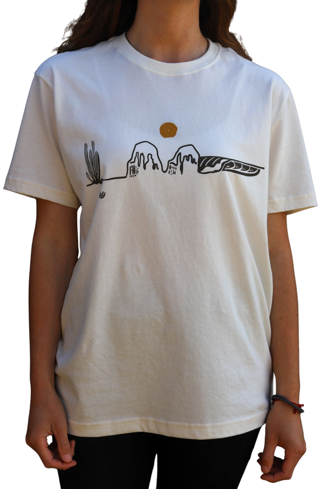 Polera Manga Corta Blanca Punta de Lobos
