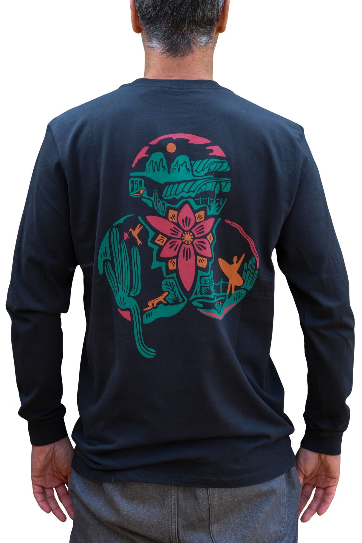 Polera Manga Larga Negra Punta de Lobos