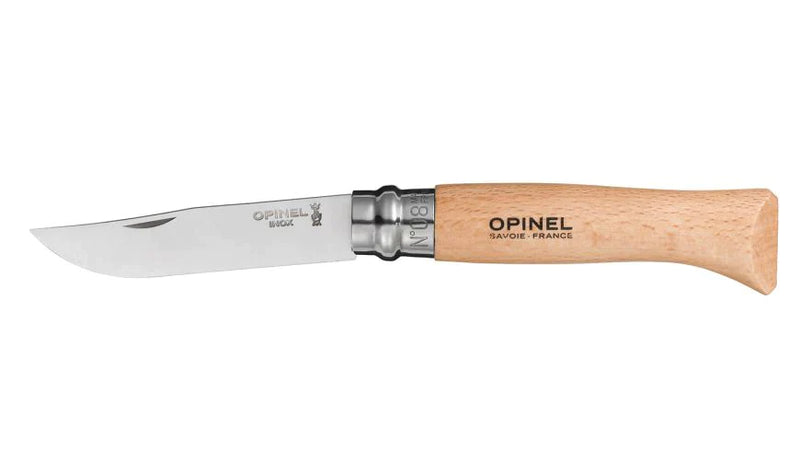 Cortapluma Trekking Opinel Nº 8 Natural + Funda de Cuero