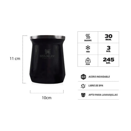 Mate Stanley Classic 236 ml Black 2.0 - especificaciones