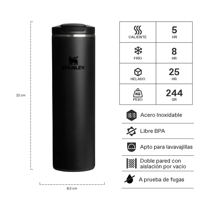 Botella térmica Stanley Transit Flip Top Mug 473 ml Black 2.0 - especificaciones