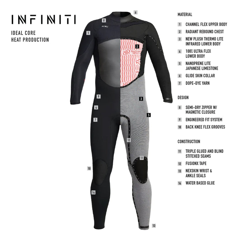 Traje De Surf Xcel Infiniti 4/3 Hombre