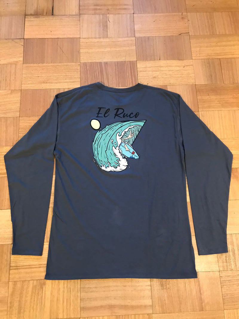 Polera ML Ola Gris El Ruco - El Ruco Surf Shop