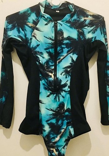 Traje De Baño Body Surf Líneas Laterales Palmeras
