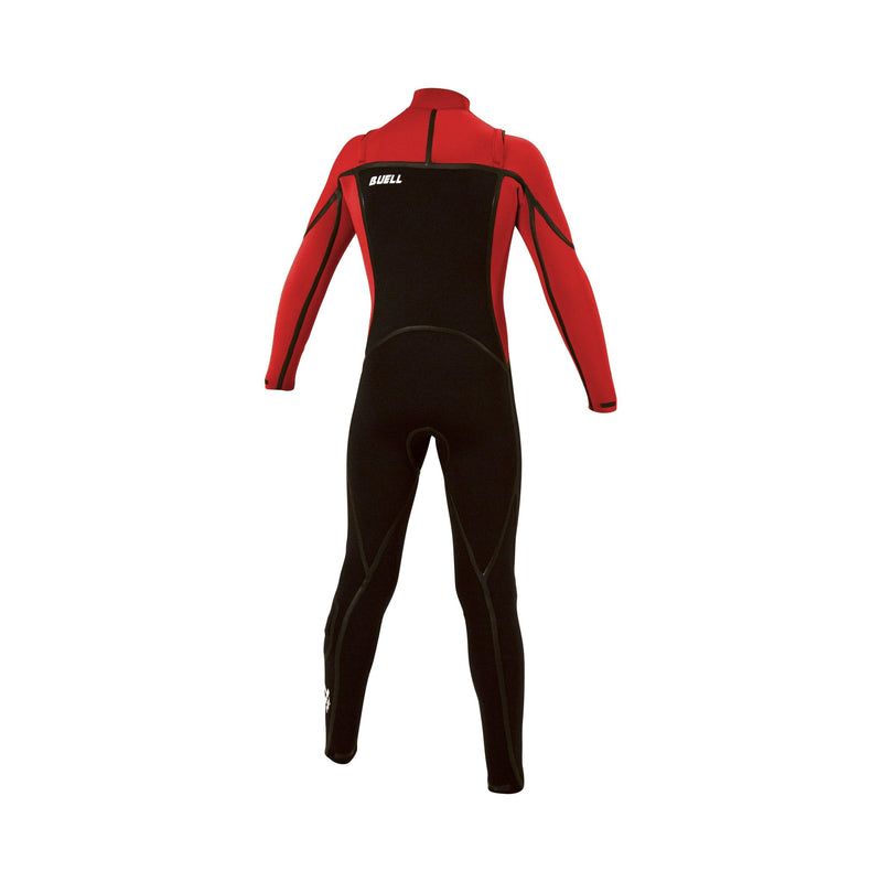 Traje De Surf Buell RB1 3/2 Negro-Rojo Niño