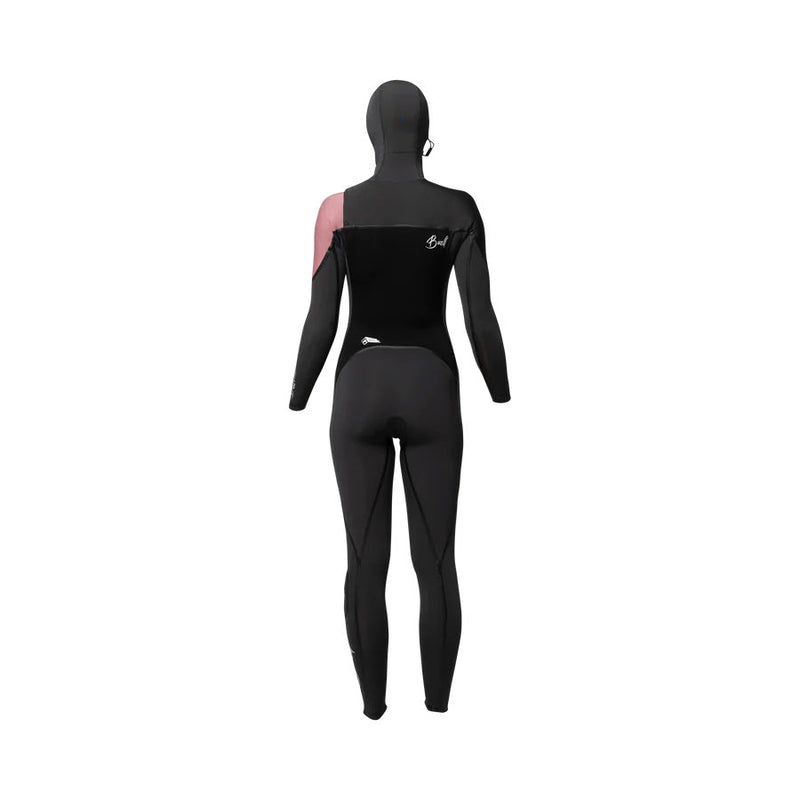 Traje De Surf Buell RB2 4/3 Hooded Negro-Rosa Mujer