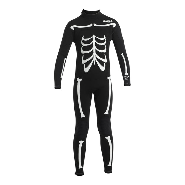 Traje De Surf RBZ Stealth Mode 4/3 Fullsuit Niños Negro / Blanco Bones